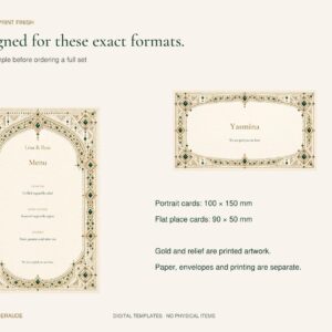 Amazigh Emerald Wedding Henna Night Invitation Canva Digital Download Collection
