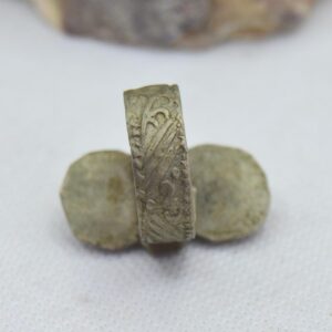 Amazigh Berber Silver Ring with Green Red Cabochon Stones