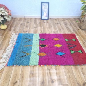 Amazigh Beni Ourain Berber Geometric Wool Handwoven Rug