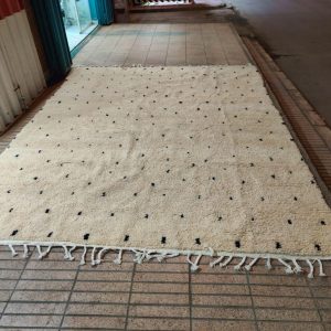 Berber Handmade Dotted Wool Rug Luxury Wabi Sabi Cream Area Rug