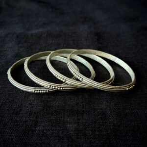 Amazigh Berber Patinated Silver Bracelet Closed Bangle Artisan Jewelry