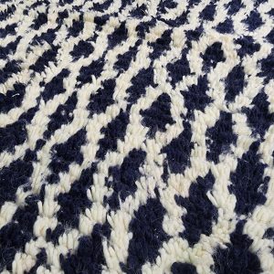 Berber Handmade Black Ivory Diamond Runner Hallway Rug Custom Size