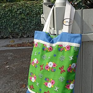 Berber Kabyle Jeans Cotton Tote Bag with Traditional Motifs
