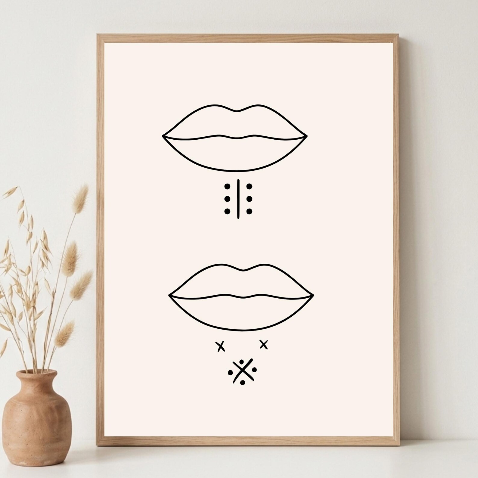Amazigh Minimalist Line Art Print Motifs Digital Download