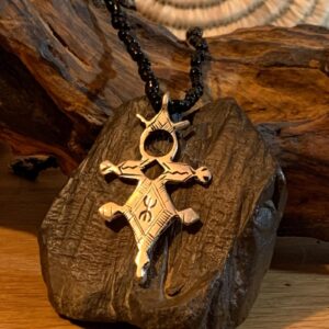 Amazigh Tuareg Yaz Symbol Beaded Necklace with Tribal Pendant