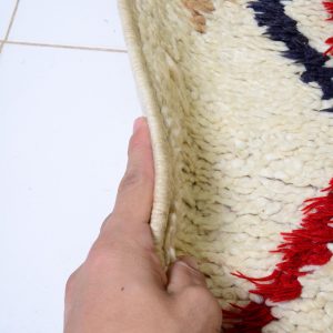 Handwoven Azilal Berber Wool Rug with Bohemian Geometric Design