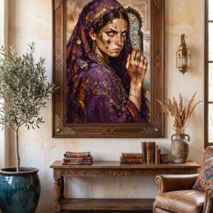 Amazigh Berber Woman Portrait Digital Download Purple Art Print