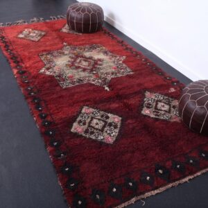 Berber Boujaad Wool Rug Handmade Vintage Atlas Living Room