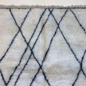 Berber Boho Checkered Wool Cotton Hand Knotted Rug