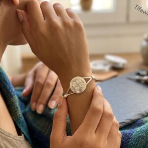 Amazigh Sterling Silver Cuff Bracelet with Berber Geometric Engraving