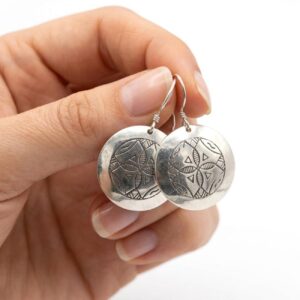 Amazigh Sterling Silver Tuareg Berber Circle Earrings Handmade
