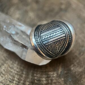 Amazigh Tuareg Chevalière Arrondie Massif Artisanat Silver Ring