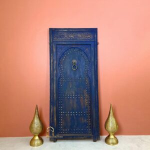 Berber Amazigh CUSTOM STUDDED DOOR Blue Wooden Chefchaouen Design
