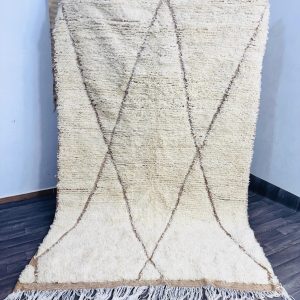 Berber Hand Knotted Beni Ourain Azilal Wool Rug Abstract Design