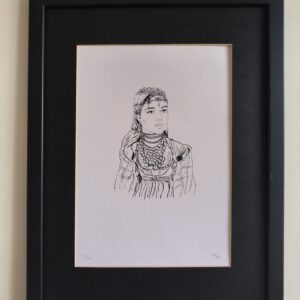 Amazigh Woman Ink Illustration Original Artwork Unique Portrait
