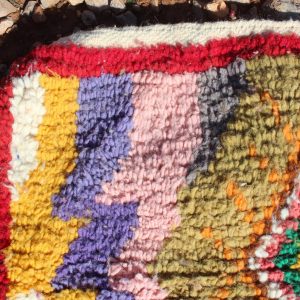 Berber Boujad Beni Ourain Azilal Wool Abstract Runner Rug