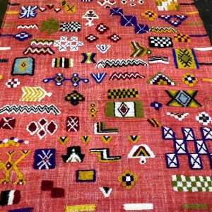 Berber Handmade Orange Flatweave Wool Kilim Large Rug