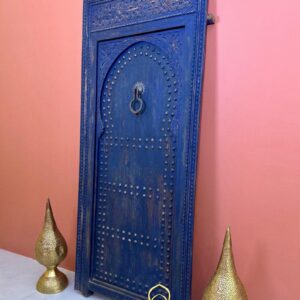 Berber Amazigh CUSTOM STUDDED DOOR Blue Wooden Chefchaouen Design