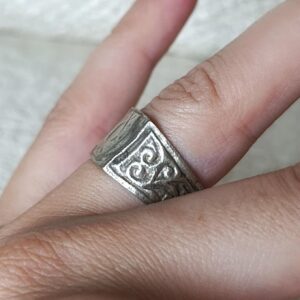 Antique Amazigh Berber Tafraoute Silver Band Ring Size 8.5