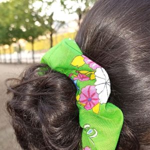 Berber Chouchou Scrunchie with Colorful Kabyle Textile Design