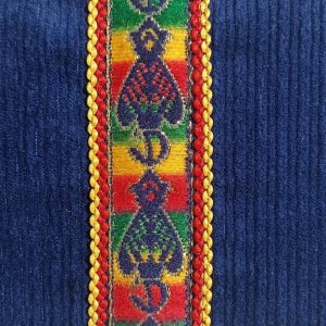 Berber Pochette Velours Bag with Amazigh Decorative Trim