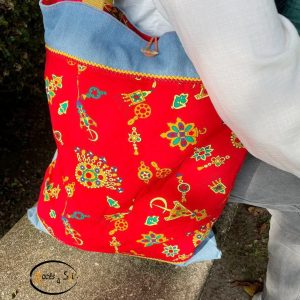 Berber Kabyle Jeans Bag with Amazigh Textile Details