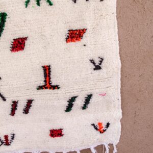Amazigh Berber Beni Ourain Wool Rug with Colorful Symbols
