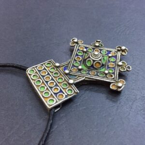 Berber Boghdad Enamel Pendant Necklace with Vintage Jewelry Style