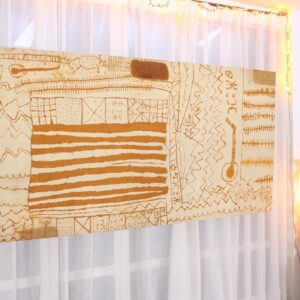 Amazigh Vintage Henna Mounted Chassis Textile Wall Art
