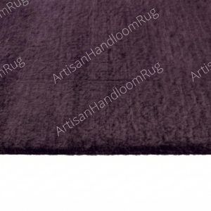 Berber Handloomed Deep Purple Wool Plush Area Rug