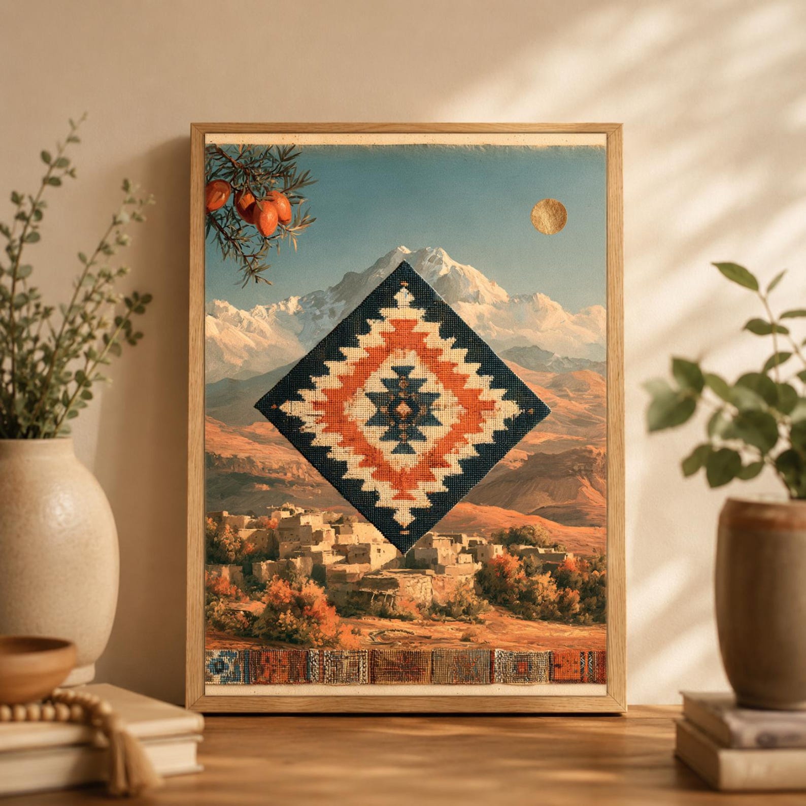 Amazigh Berber Mountain Folk Geometric Wall Art Print