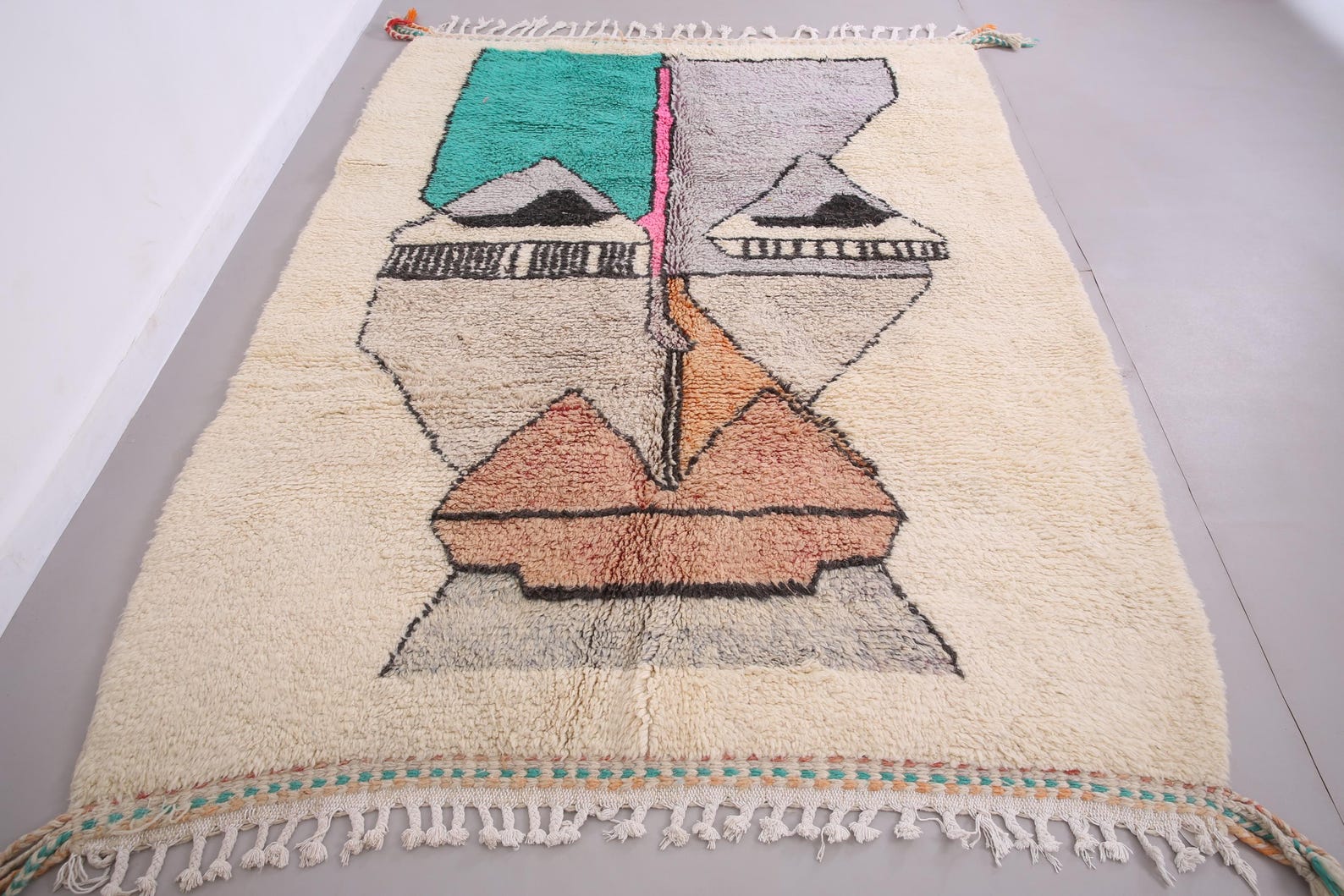 Berber Beni Ourain Wool Rug Amazigh Handmade Living Room Home