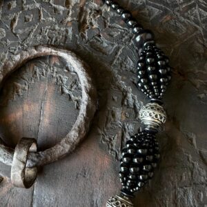 Amazigh Berber Tuareg Yaz Cross Necklace With Black Beads