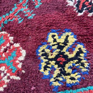 Berber Boucherouite Rugs with Amazigh Design Colorful Rug