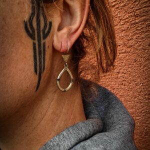 Amazigh Tuareg White Brass Vintage Drop Earrings Unique