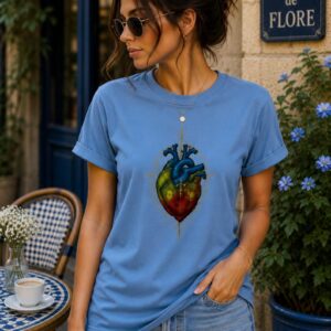 Amazigh Berber Anatomical Heart Graphic T-Shirt Cultural Heritage