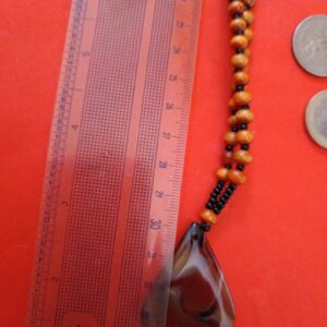 Berber Amazigh Madagascar Agate Beaded Necklace with Wood
