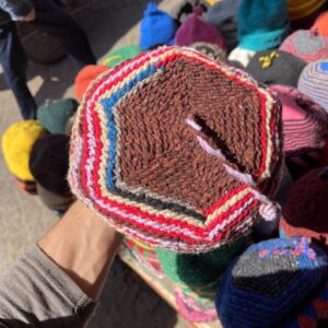 Amazigh Berber Handcrafted Wool Beanie with Geometric Knit Hat
