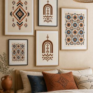 Amazigh Berber Wall Art Digital Download Set Geometric Prints