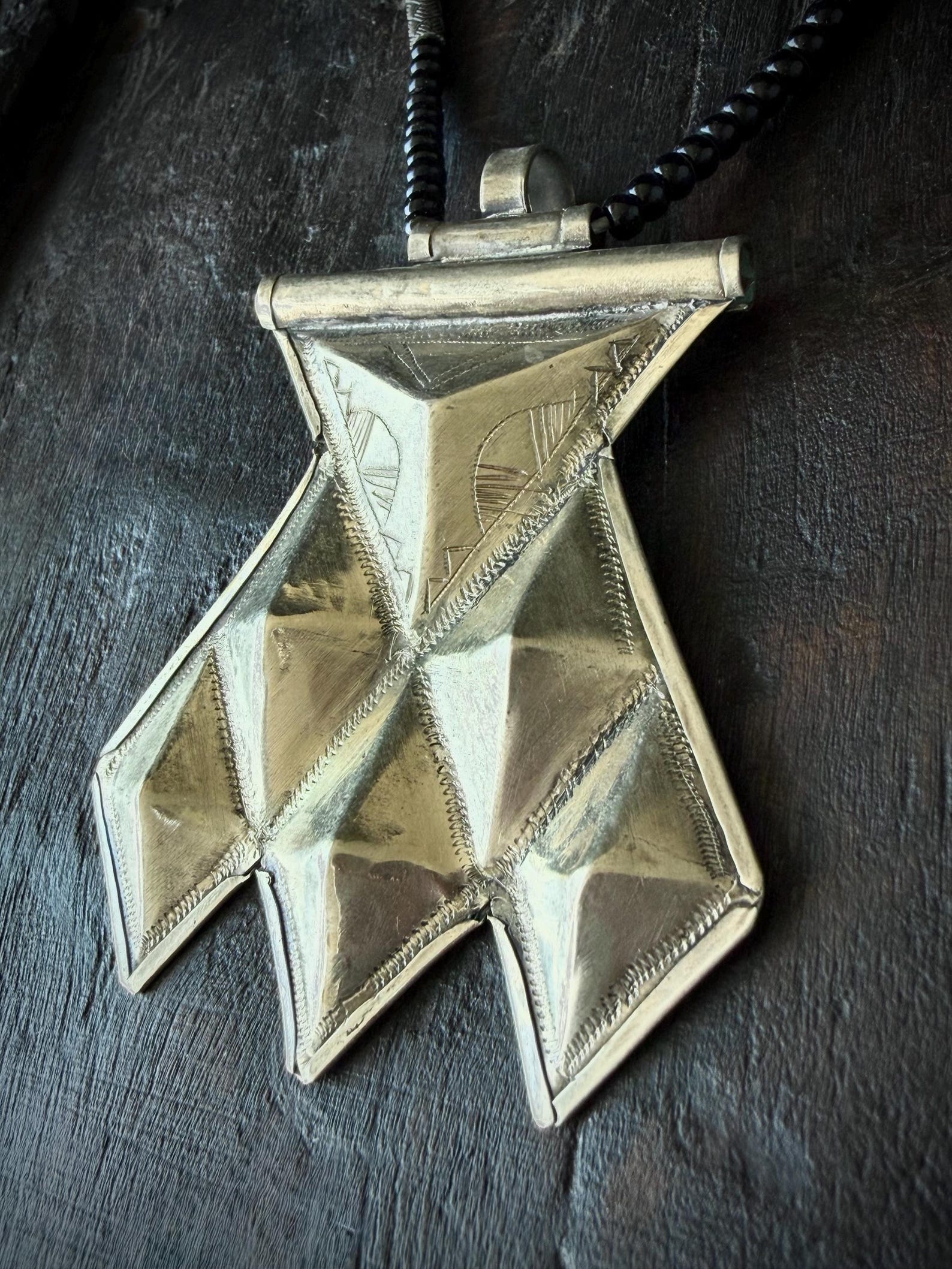Berber Tuareg Khomeissa Necklace with Sahara Silver Pendant