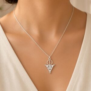 Amazigh Yaz Symbol Sterling Silver Berber Fibula Pendant Necklace