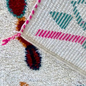 Berber Large Beni Ourain Colorful Geometric Wool Rug Decor