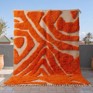 Amazigh Modern Abstract High Low Berber Wool Rug Custom Size