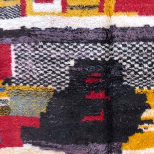Amazigh Berber Colorful Taznakht Wool Rug Handcrafted Area Carpet