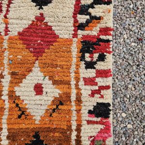Colorful Berber Azilal Wool Runner Geometric Carpet Rug