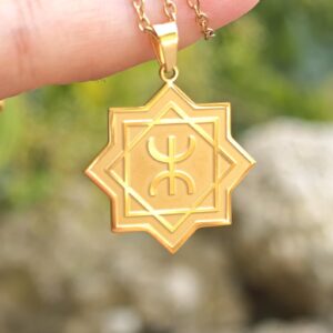 Amazigh Berber Yaz Tifinagh Symbol Stainless Steel Necklace