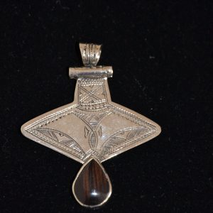 Berber Tuareg Tifinagh Motifs Silver Necklace with Pendant Design