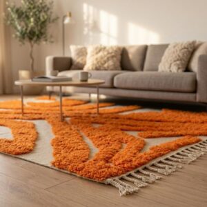 Amazigh Modern Abstract High Low Berber Wool Rug Custom Size