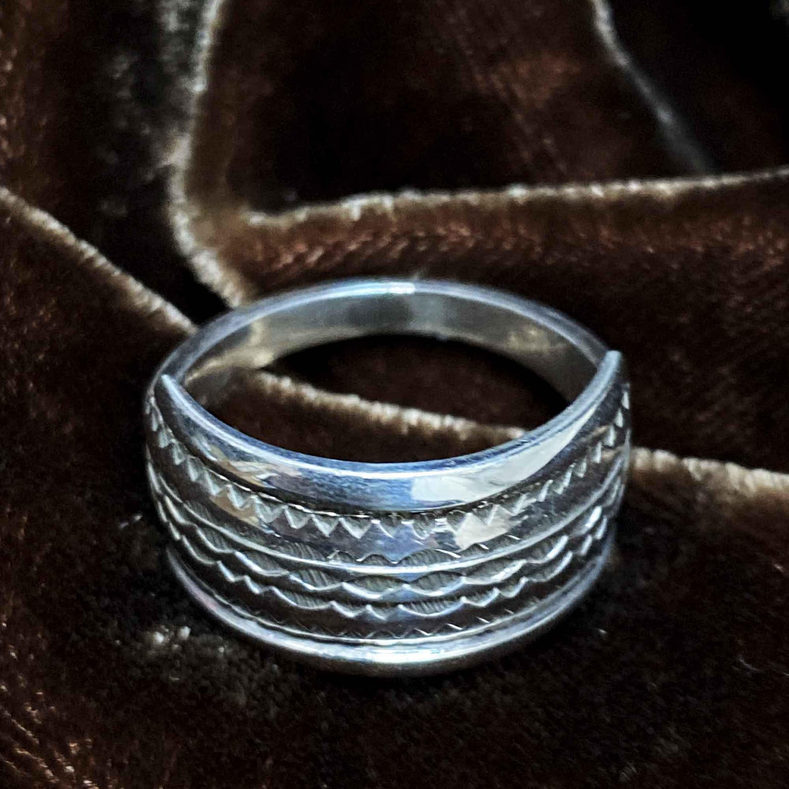 Berber Tuareg Silver Ring Taszinht with Amazigh Design