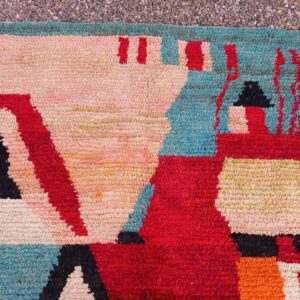 Amazigh Custom Abstract Berber Wool Rug Geometric Handmade Artisan Carpet